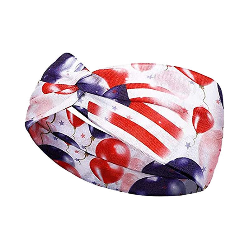 American Flag 4th of July Vintage Knotted Sports Headband