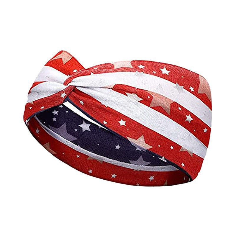 American Flag 4th of July Vintage Knotted Sports Headband