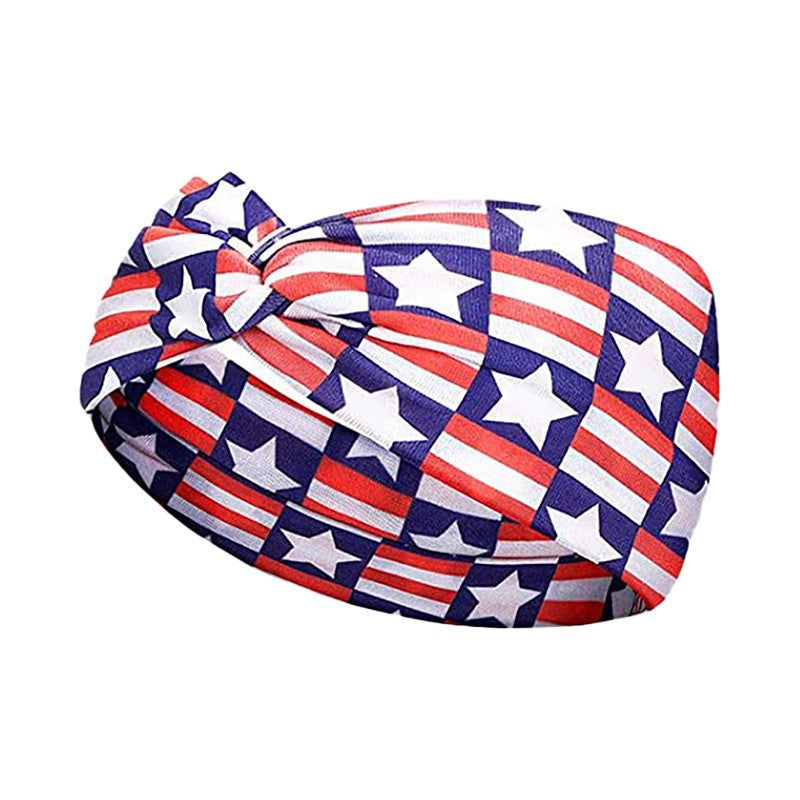 American Flag 4th of July Vintage Knotted Sports Headband