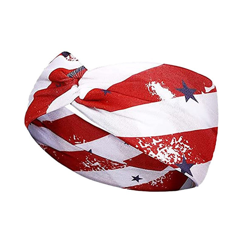 American Flag 4th of July Vintage Knotted Sports Headband