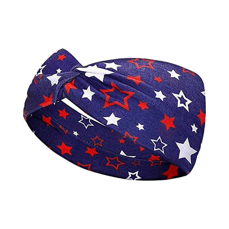 American Flag 4th of July Vintage Knotted Sports Headband