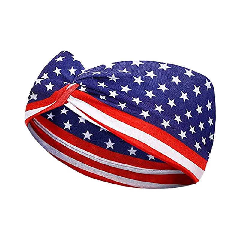 American Flag 4th of July Vintage Knotted Sports Headband
