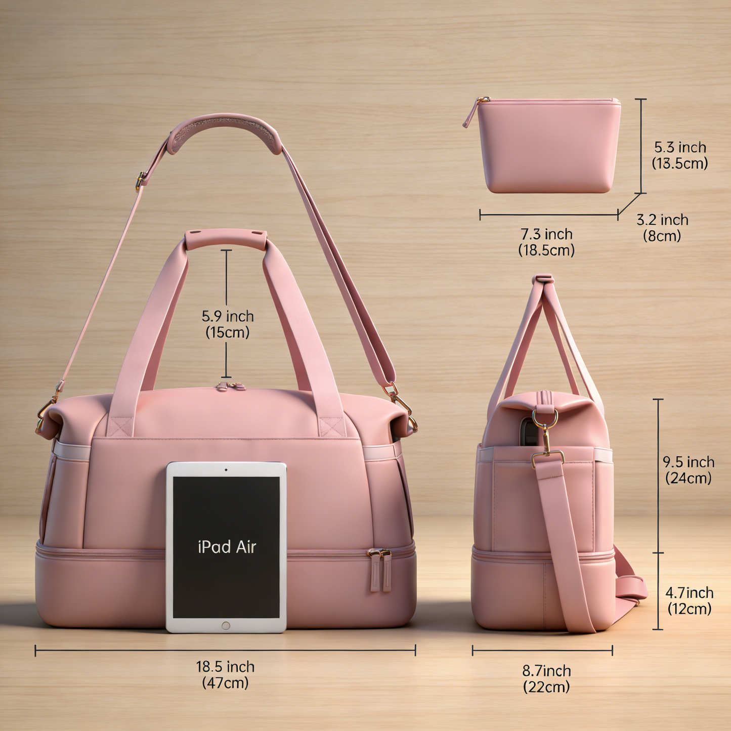 Large Capacity Gym Bag with Wet and Dry Separation