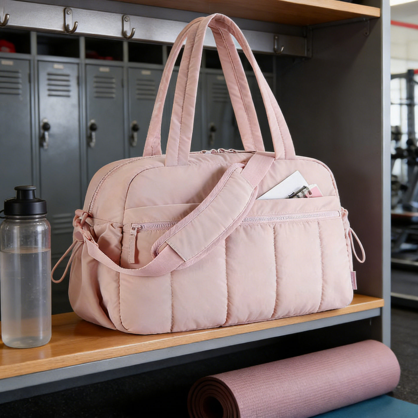 Gym Duffle Bag for Women with Wet Pocket, Weekender Duffel bag